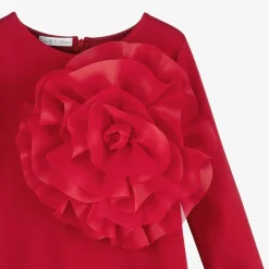 Elsy Dresses*Girls Red Milano Jersey Flower Dress