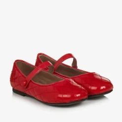 Age of Innocence Traditional Shoes*Girls Red Patent Leather Quilted Shoes