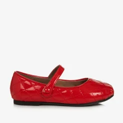 Age of Innocence Traditional Shoes*Girls Red Patent Leather Quilted Shoes