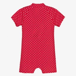 Playshoes Swimwear*Girls Red Polka Dot Sun Suit (UPF50+)