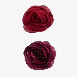 Milledeux Hair Accessories*Girls Red Rose Hairclips (2 Pack)
