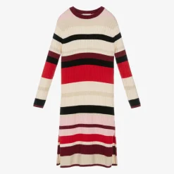 Sonia Rykiel Paris Dresses*Girls Red Stripe Knitted Dress