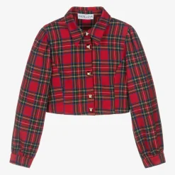 Fun amp; Fun Tops*Girls Red Tartan Twill Blouse