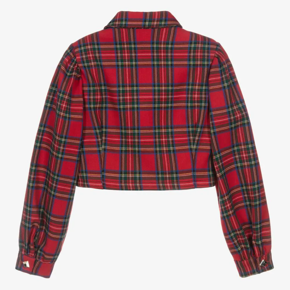 Fun amp; Fun Tops*Girls Red Tartan Twill Blouse