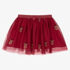 NAME IT Skirts*Girls Red Tulle Reindeer Skirt
