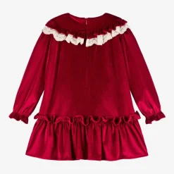 Foque Dresses*Girls Red Velour Dress