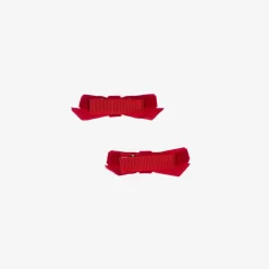 Bowtique London Hair Accessories*Girls Red Velvet Bow Hair Clips (2 Pack)