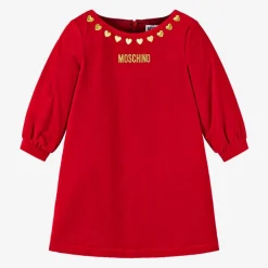 Moschino Kid-Teen Dresses*Girls Red Velvet Hearts Dress