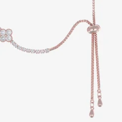 David Charles Jewellery*Girls Rose Gold & Diamanté Clover Bracelet