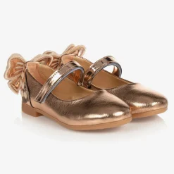 Caramelo Kids Pumps & Ballerinas*Girls Rose Gold Ballerina Shoes