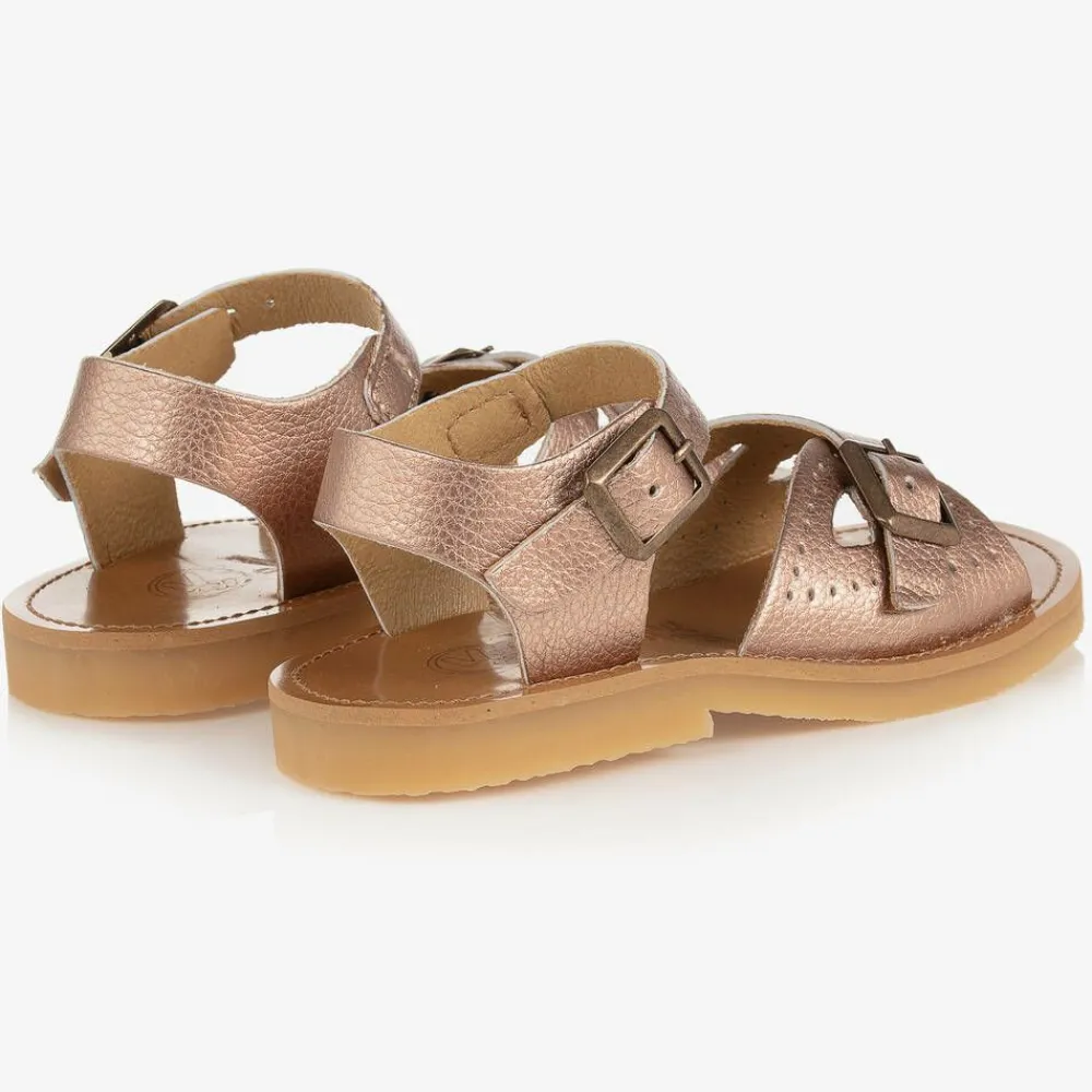 Young Soles Sandals|Sandals*Girls Rose Gold Faux Leather Sandals