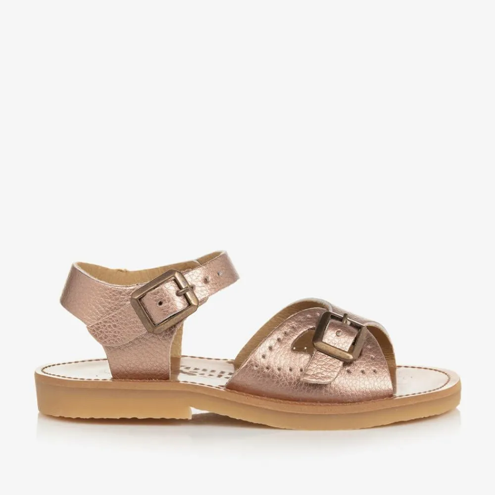 Young Soles Sandals|Sandals*Girls Rose Gold Faux Leather Sandals