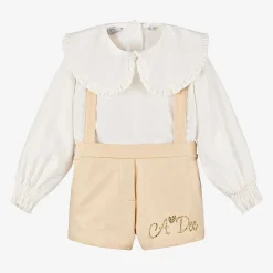 A Dee Outfit Sets*Girls Shimmery Beige Shorts Set