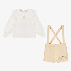A Dee Outfit Sets*Girls Shimmery Beige Shorts Set