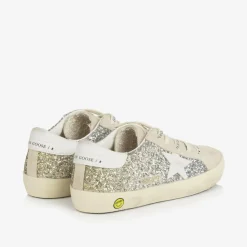 Golden Goose Trainers|Trainers*Girls Silver & Gold Glitter Super-Star Trainers
