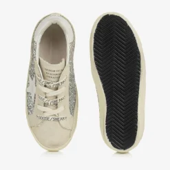 Golden Goose Trainers|Trainers*Girls Silver & Gold Glitter Super-Star Trainers