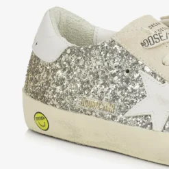 Golden Goose Trainers|Trainers*Girls Silver & Gold Glitter Super-Star Trainers