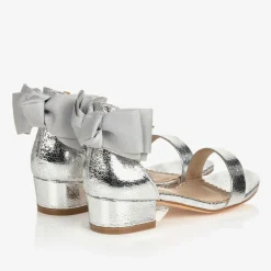 Angels Face Wedges & Heels|Wedges & Heels*Girls Silver Bow Heeled Sandal