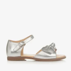 Age of Innocence Sandals|Sandals*Girls Silver Bow Leather Sandals