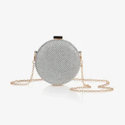 David Charles Gifts|Bags*Girls Silver Diamanté Circle Bag (13cm)