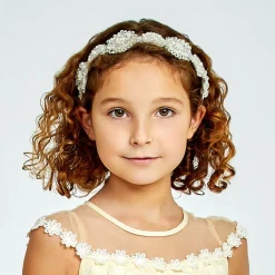 Sienna Likes To Party Hair Accessories*Girls Silver Flower Hairband