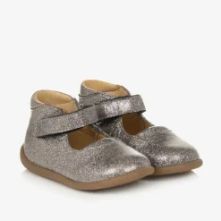 Pom dApi Bar Shoes|Bar Shoes*Girls Silver Glitter Bar Shoes