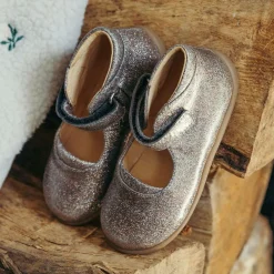 Pom dApi Bar Shoes|Bar Shoes*Girls Silver Glitter Bar Shoes