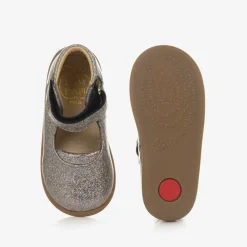 Pom dApi Bar Shoes|Bar Shoes*Girls Silver Glitter Bar Shoes