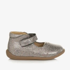 Pom dApi Bar Shoes|Bar Shoes*Girls Silver Glitter Bar Shoes