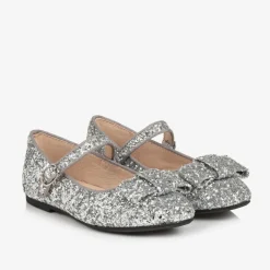 Age of Innocence Pumps & Ballerinas|Pumps & Ballerinas*Girls Silver Glitter Bow Pumps