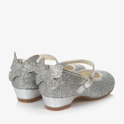 Sevva Bar Shoes|Bar Shoes*Girls Silver Glitter Butterfly Shoes