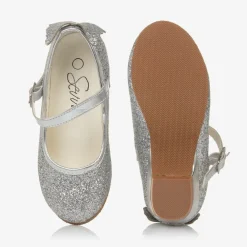 Sevva Bar Shoes|Bar Shoes*Girls Silver Glitter Butterfly Shoes