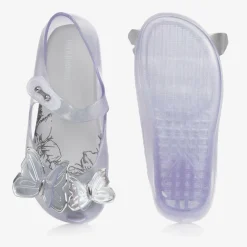 Mini Melissa Jelly Shoes|Jelly Shoes*Girls Silver Glitter Butterfly Jelly Shoes