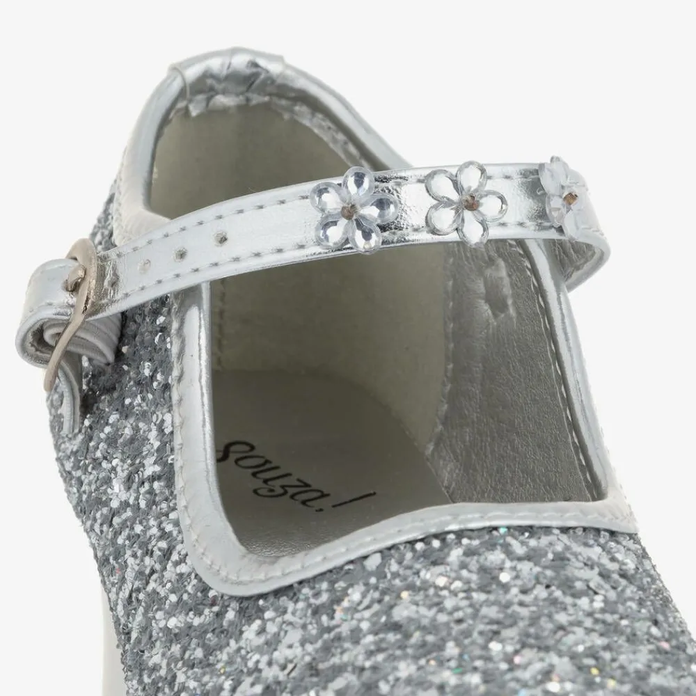 Souza Wedges & Heels|Wedges & Heels*Girls Silver Glitter Heeled Shoes