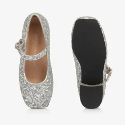 Age of Innocence Wedges & Heels|Wedges & Heels*Girls Silver Glitter Heeled Shoes
