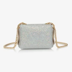 Zaccone Bags*Girls Silver Glitter Leather Bag (12cm)