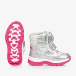 Agatha Ruiz de la Prada Snow Boots|Snow Boots*Girls Silver Heart Print Snow Boots