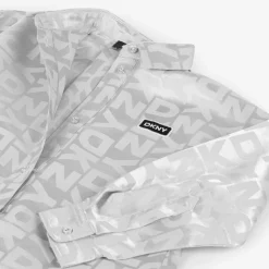 DKNY Dresses*Girls Silver Jacquard Shirt Dress