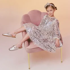 Irpa Loafers & Moccasins|Loafers & Moccasins*Girls Silver Leather Backless Loafers