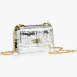 Zaccone Bags*Girls Silver Leather Bag (14cm)