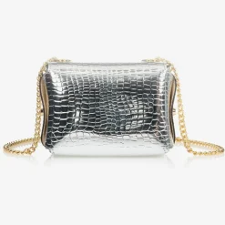 Zaccone Bags*Girls Silver Leather Bag (14cm)