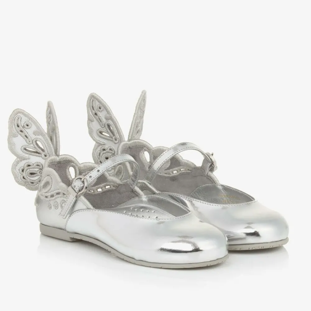 Sophia Webster Mini Bar Shoes|Bar Shoes*Girls Silver Leather Shoes