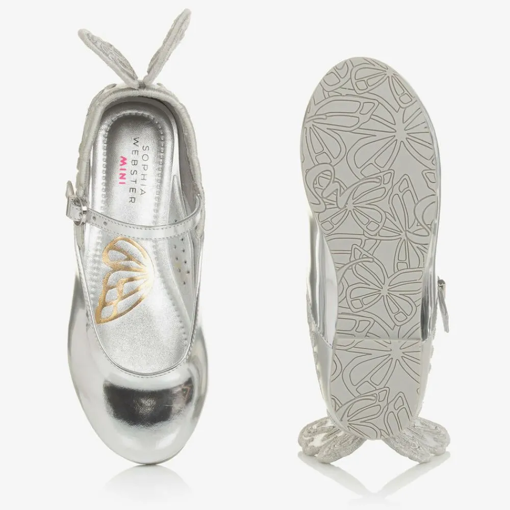 Sophia Webster Mini Bar Shoes|Bar Shoes*Girls Silver Leather Shoes