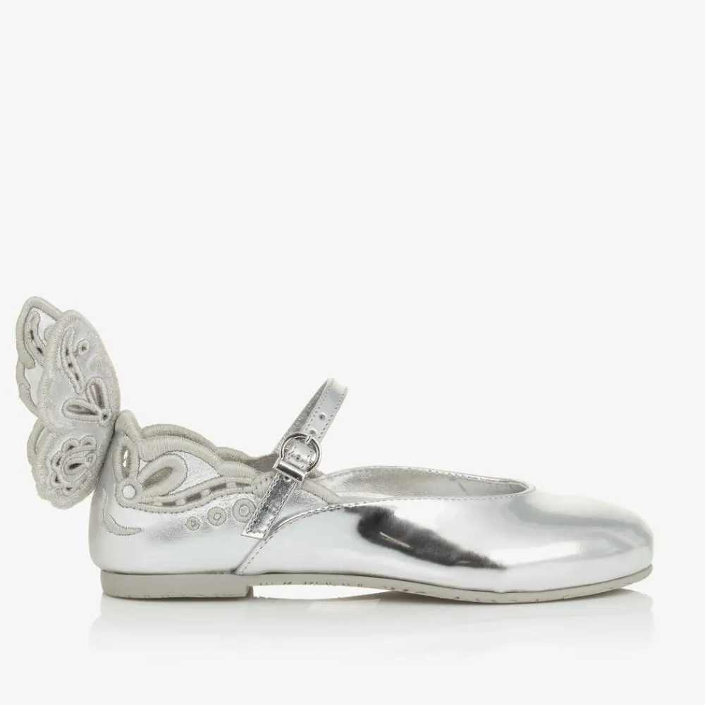 Sophia Webster Mini Bar Shoes|Bar Shoes*Girls Silver Leather Shoes
