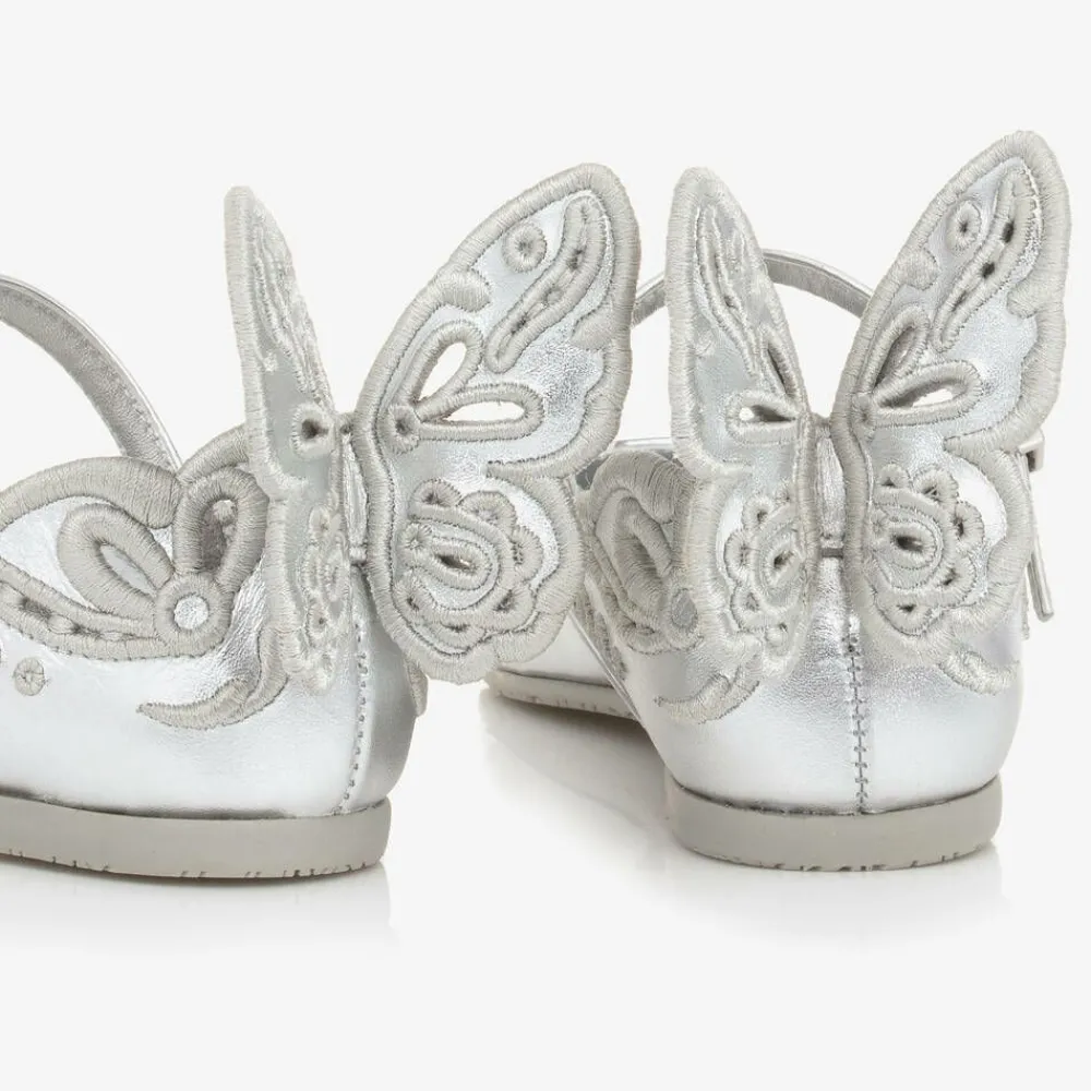 Sophia Webster Mini Bar Shoes|Bar Shoes*Girls Silver Leather Shoes