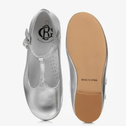 Beatrice amp; George Traditional Shoes|Bar Shoes*Girls Silver Leather T-Bar Shoes