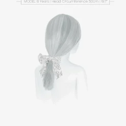 Patachou Hair Accessories*Girls Silver Sequin Bow Hair Elastic