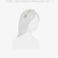Patachou Hair Accessories*Girls Silver Sequin Bow Hairband