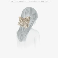 Phi Clothing Hair Accessories*Girls Silver Sequin Bow Hair Clip (15cm)