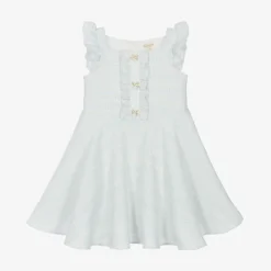 David Charles Dresses*Girls Sparkly Blue Tweed Dress